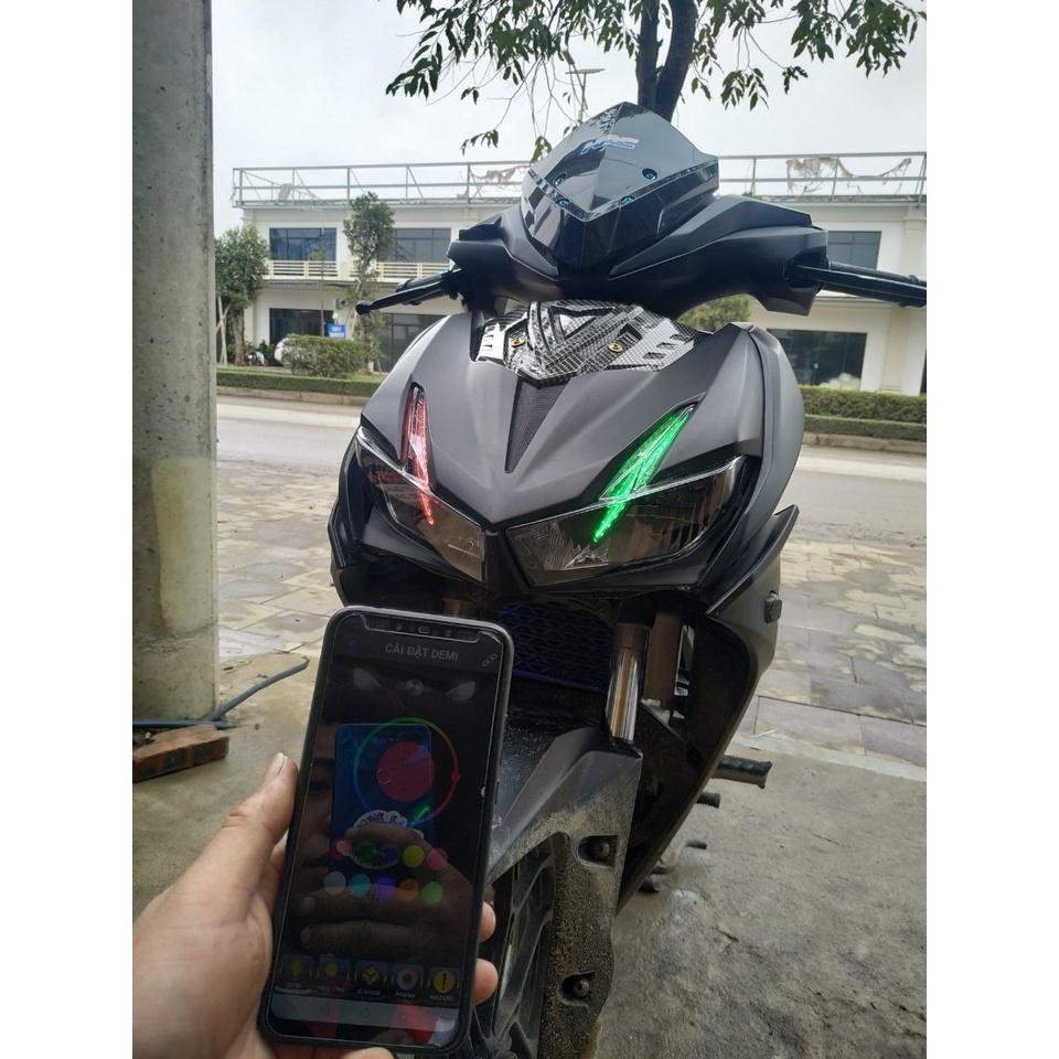 Đèn audi A11 i8 gắn Ex150 Ex155 Win X lắp đặt như zin