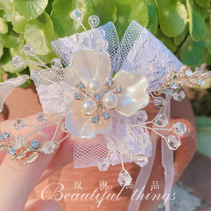 Vòng Đeo Tay Ren Thắt Nơ Nhỏ Màu Trắng Trong Suốt Xinh Đẹp Dành Cho Phù Dâu Nhóm Chị Em Gái Trong Ngày Cưới