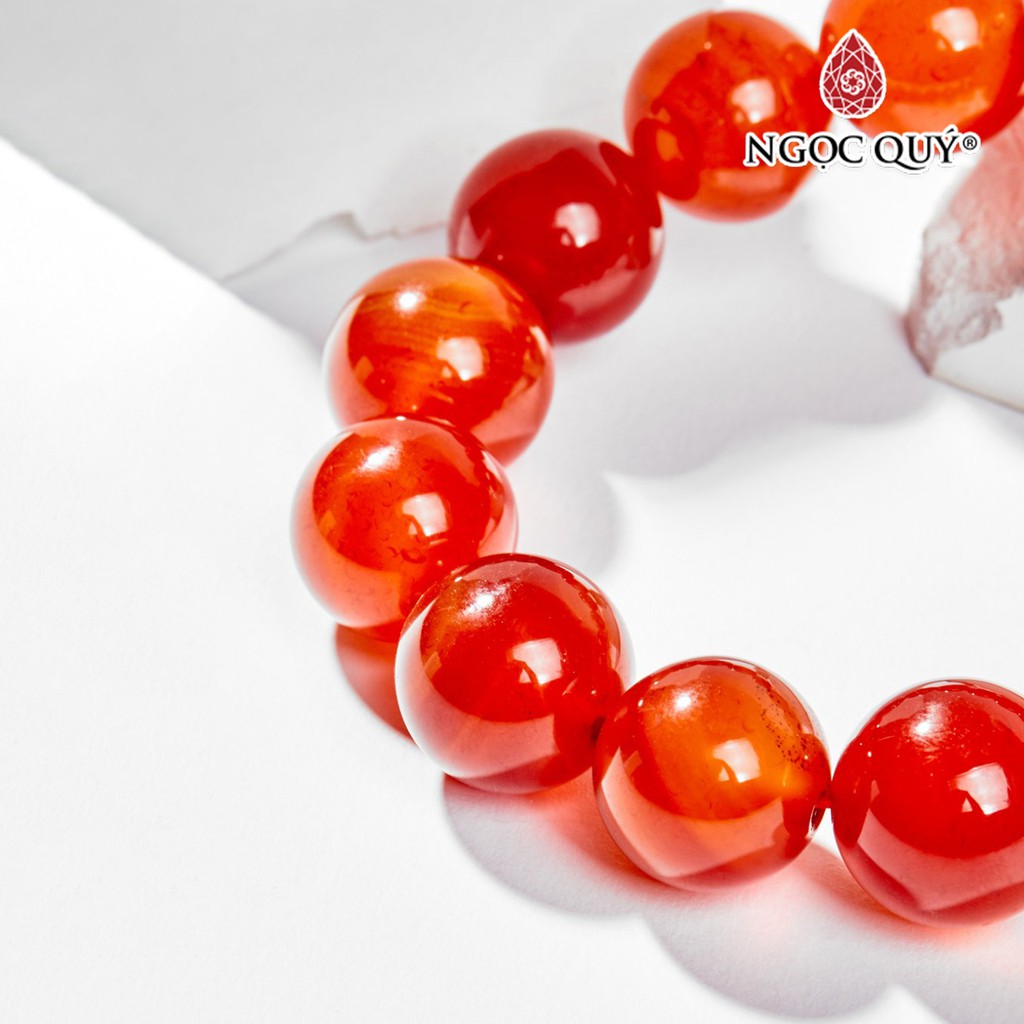 Vòng Tay Nam Mã Não Đỏ size hạt 18mm - Ngọc Quý