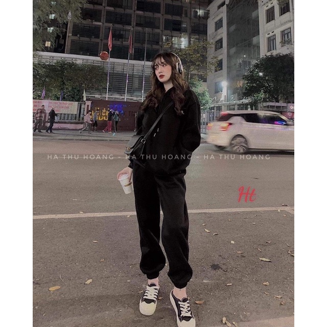 Bộ nỉ nữ cotton hai dòng HT12