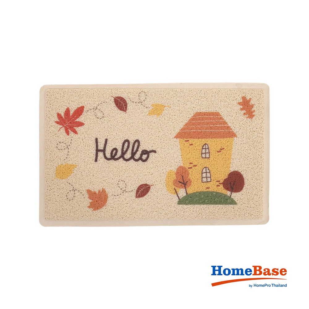 HomeBase HLS Thảm chùi chân bằng nhựa PVC chống nước và thời tiết AUTUMN H75XW45xD1,2 màu be