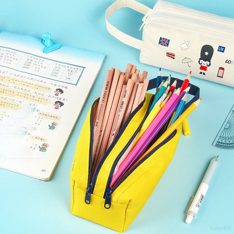 Túi Đựng Bút Bằng Vải Oxford Kích Thước Lớn In Họa Tiết Hoạt Hình Cho Trẻ Em