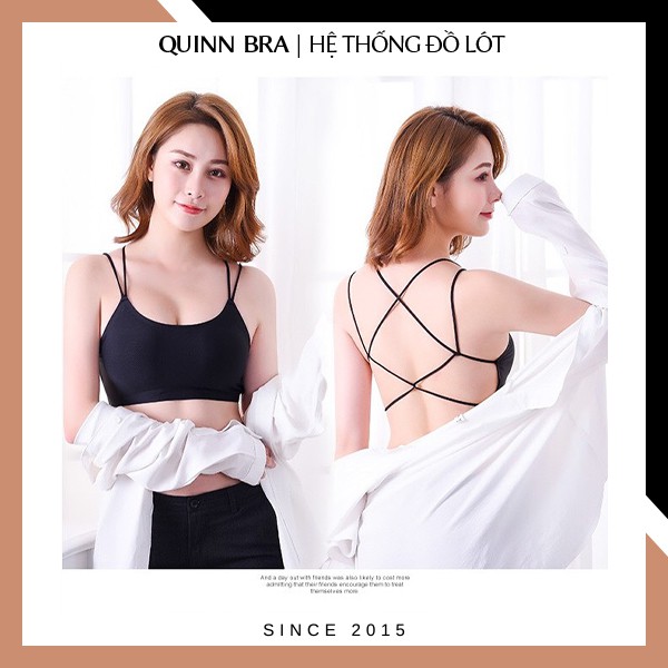Bralette Không Ren Dây Đan cotton cao cấp kèm đệm mút QUINN BRA AB1837 – Áo Lót áo ngực hai dây không gọng hottrend sexy