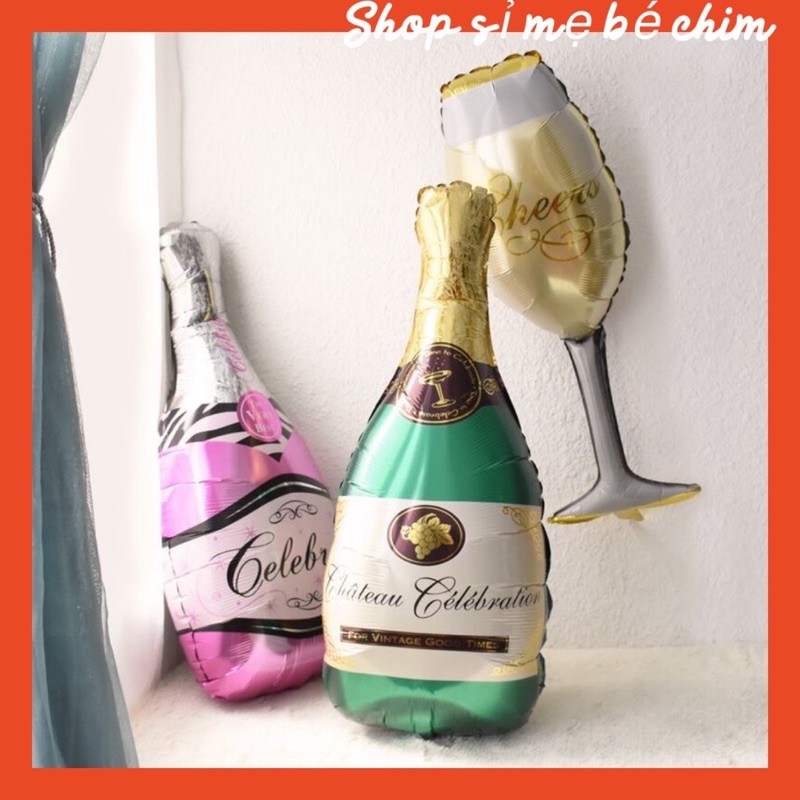 Bóng bay hình chai rượu ly rượu size đại trang trí sinh nhật ( giá sỉ)
