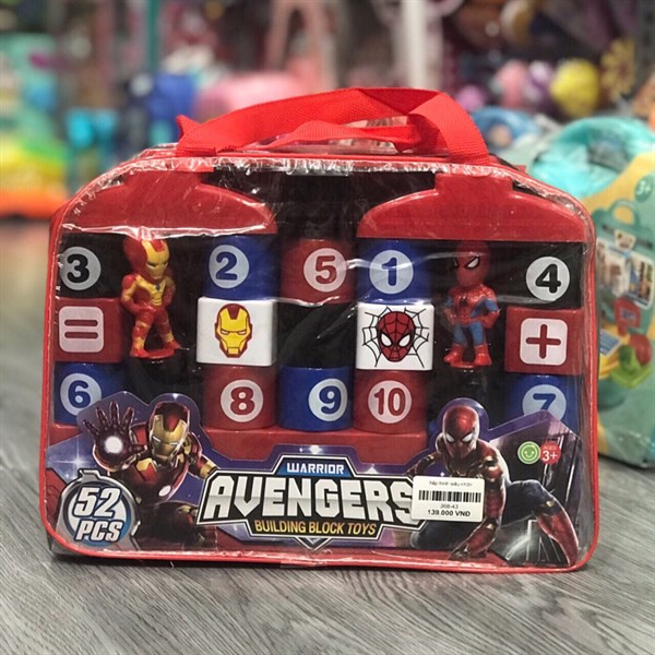 Hộp đồ chơi lắp ráp xếp hinh khối lớn siêu nhân, siêu anh hùng avenger, ironman, người nhện cao cấp 368-43