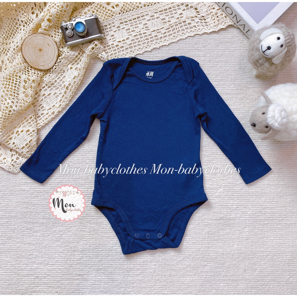 ÁO body chip dài tay H.M trơn mềm mịn cho bé trai bé gái