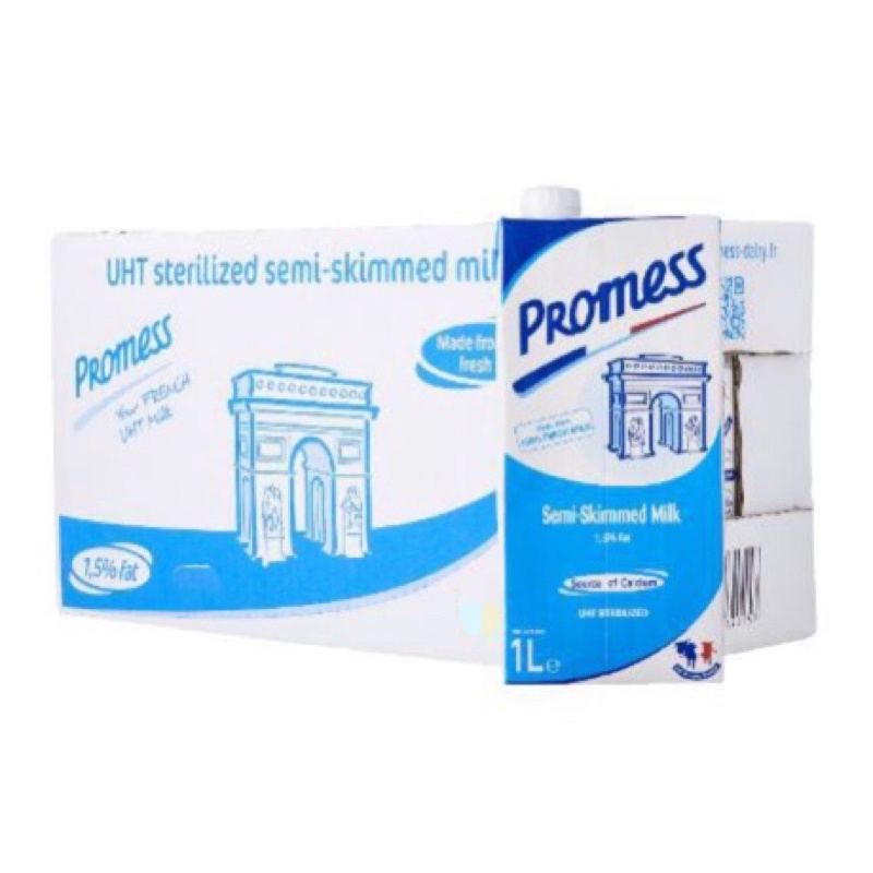 THÙNG 6 HỘP SỮA PROMESS KHÔNG ĐƯỜNG 1L NGUYÊN KEM/ ÍT BÉO/ TÁCH BÉO/ SỮA PHÁP 1 LÍT