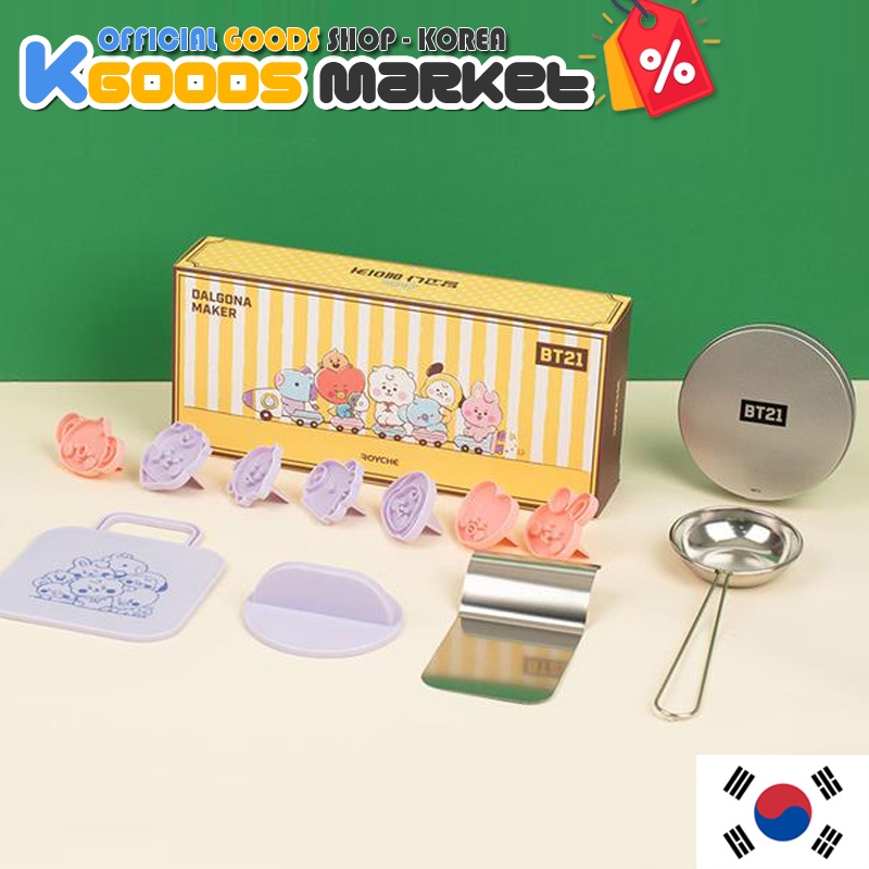 Bộ phụ kiện làm bánh kẹo Dalgona BTS BT21 phong cách truyền thống Hàn Quốc