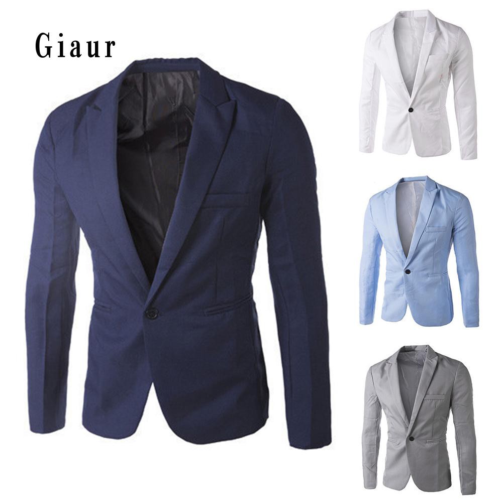 Áo Khoác Blazer Màu Trơn Thời Trang Công Sở Cho Nam