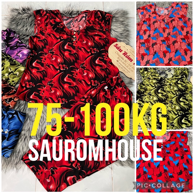 [BIGSIZE 7,8: 75 - 100kg] Đồ Bộ trung niên thun lạnh quần lửng big size (đại) cho mẹ cho bà