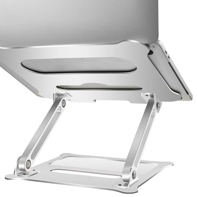 Laptop Stand, Silver Aluminum Foldable For 11 To 17 Inch Computer Use