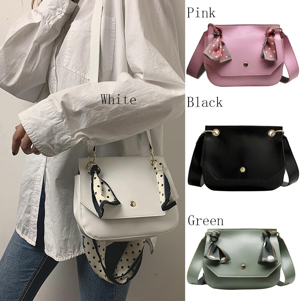 （Cổ phiếu hiện có）Popular solid color shoulder bag (The scarf is detachable)