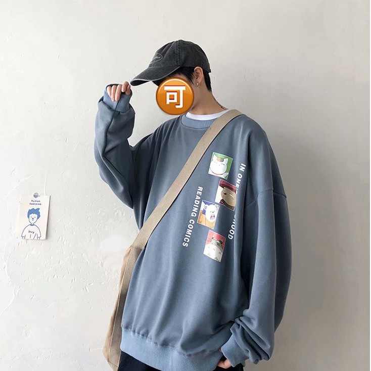 Áo hoodie tay dài cổ tròn họa tiết hoạt hình thời trang cá tính cho nam size M-5 XL 200kg | BigBuy360 - bigbuy360.vn