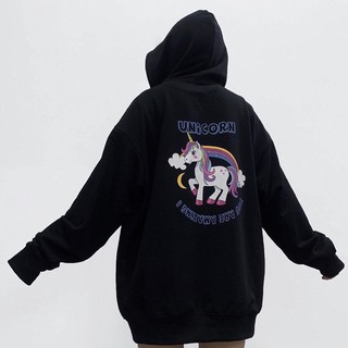 Áo KHOÁC HOODIE dáng rộng - Unicorn màu đen