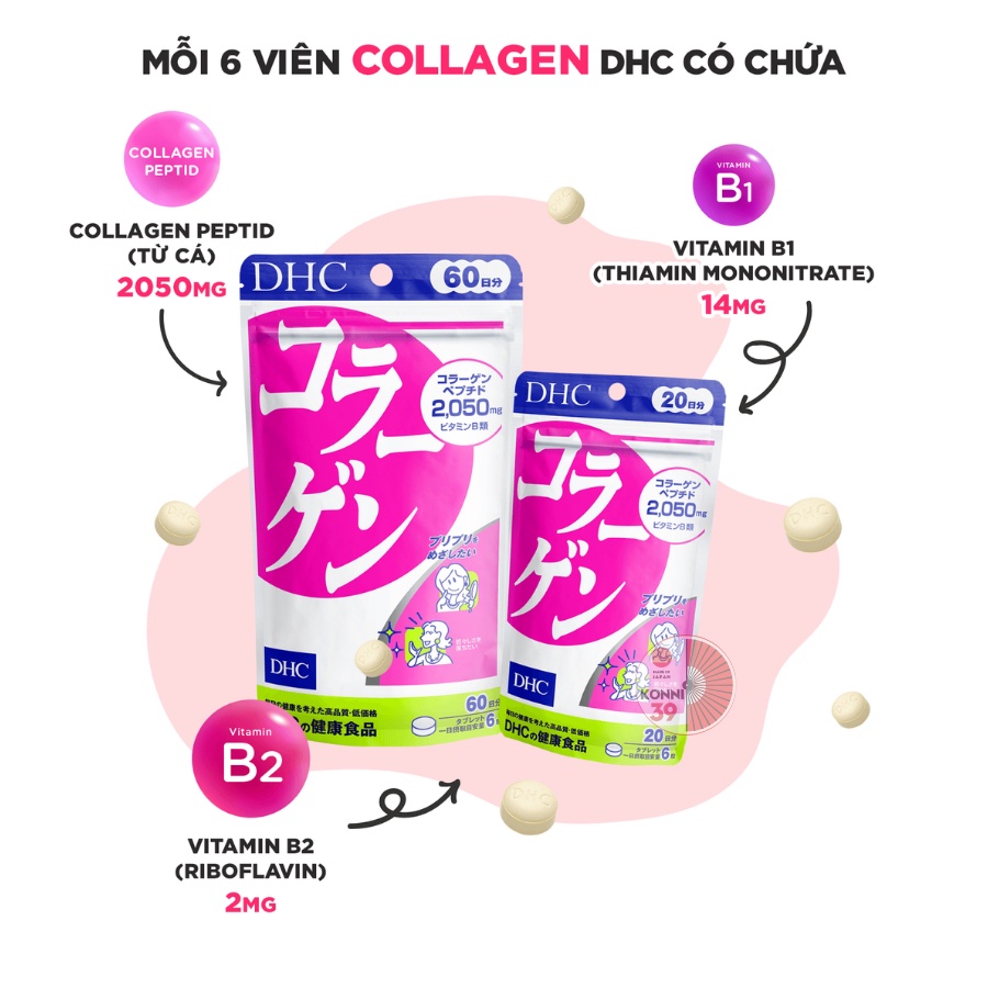Viên uống làm đẹp da DHC Collagen Nhật Bản 90 Ngày (540 Viên) giúp da mịn màng- Bahachiha