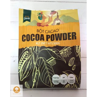 Bột cacao dans nguyên chất gói 500g siêu đậm vị cacao