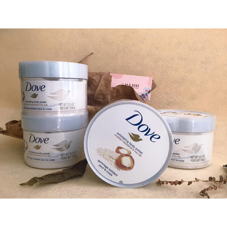 TẨY TẾ BÀO CHẾT DƯỠNG DA TOÀN THÂN DOVE EXFOLIATING BODY POLISH CRUSHED MACADAMIA RICE MILK CHÍNH HÃNG - 3770