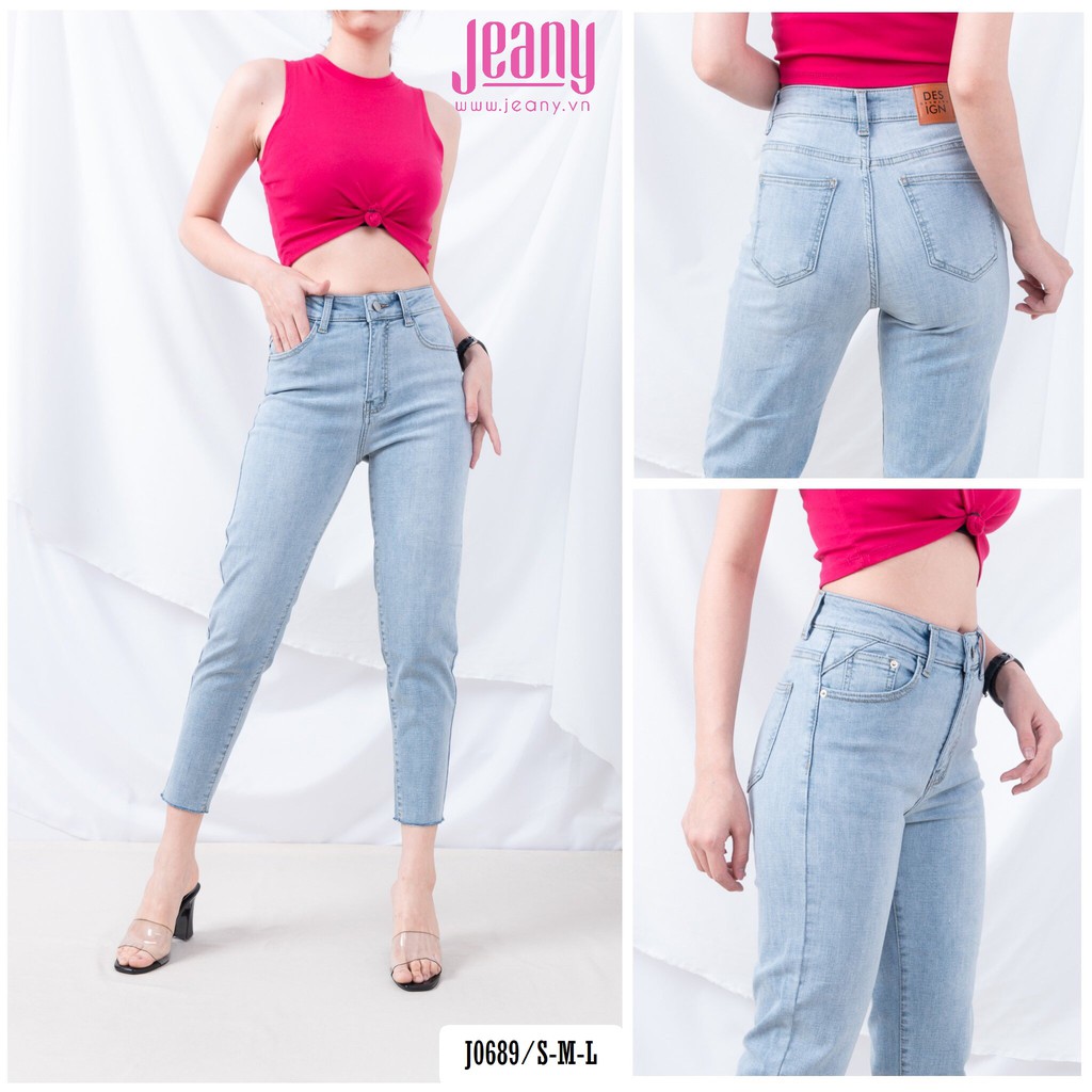 Quần Jean Baggy Nữ Màu Sáng Trơn J0689 - Jeany