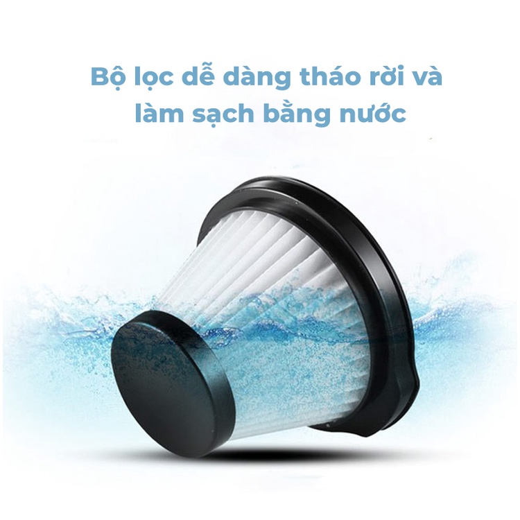 Máy hút bụi Deerma DX115C lực hút 14kPa tặng kèm 3 đầu hút hàng chính hãng