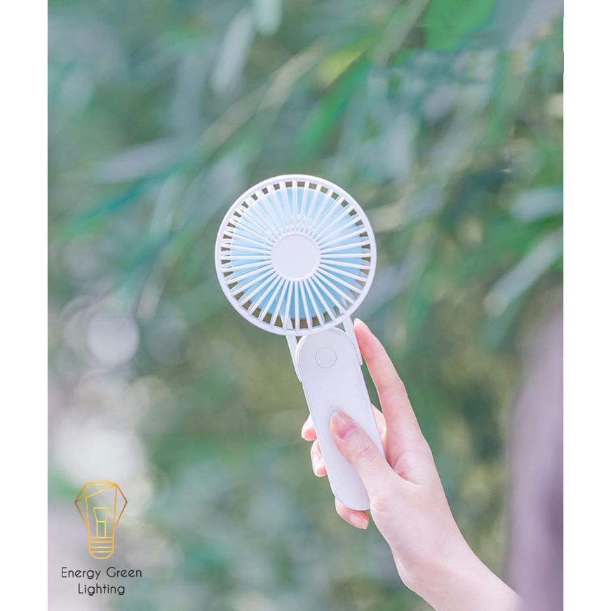 Quạt Mini Cầm Tay Energy Green Lighting F1 Tích Điện 3 Chế Độ Gió - Dung Lượng Pin 2500 mAh - Nhỏ Gọn Độ Ồn Thấp