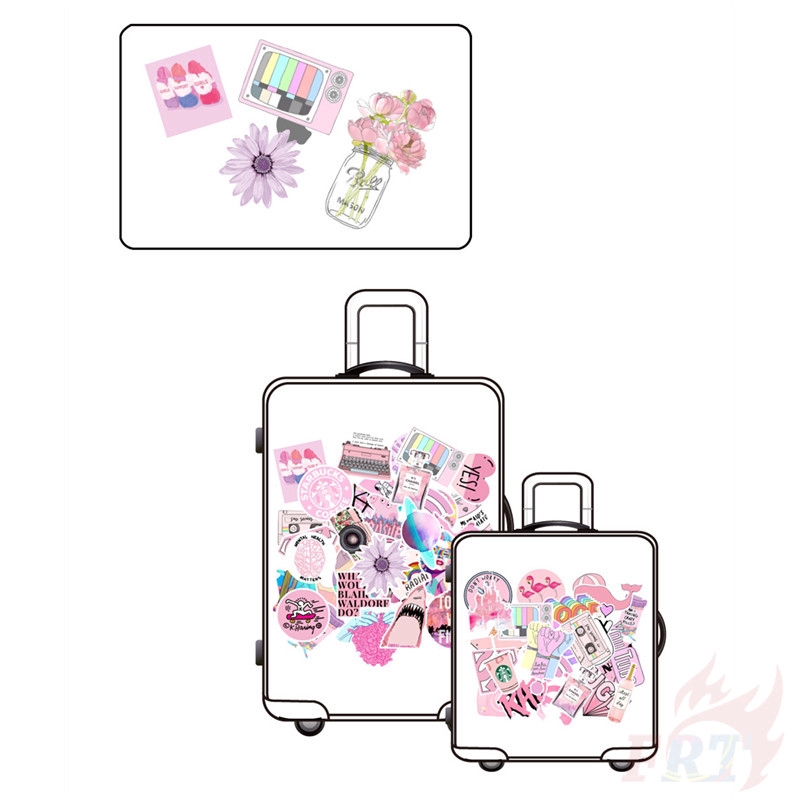 ❉ Ins - Fashion VSCO Romantic Pink Girls Series 01 Stickers ❉ 50Pcs/Set Mixed DIY Luggage Laptop Skateboard Doodle Decals Stickers