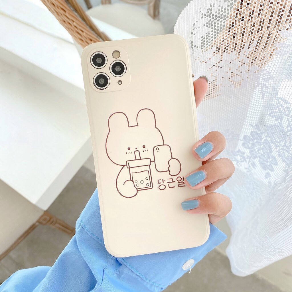 Ốp lưng iphone cạnh vuông in hình Thỏ Gấu CUTE Hot ip/6/6plus/6s/6splus/7/7plus/8/8plus/x/xs/11/12/pro/max/plus/promax