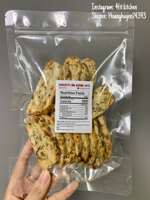 Biscotti Bánh ăn kiêng, Bánh giảm cân siêu hạt 4FIT 200g, 500g | BigBuy360 - bigbuy360.vn