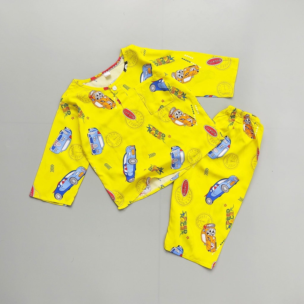 Bộ quần áo Tole Lanh Tay Dài Bé Trai chất vải mềm, mịn, mát từ 5-45kg