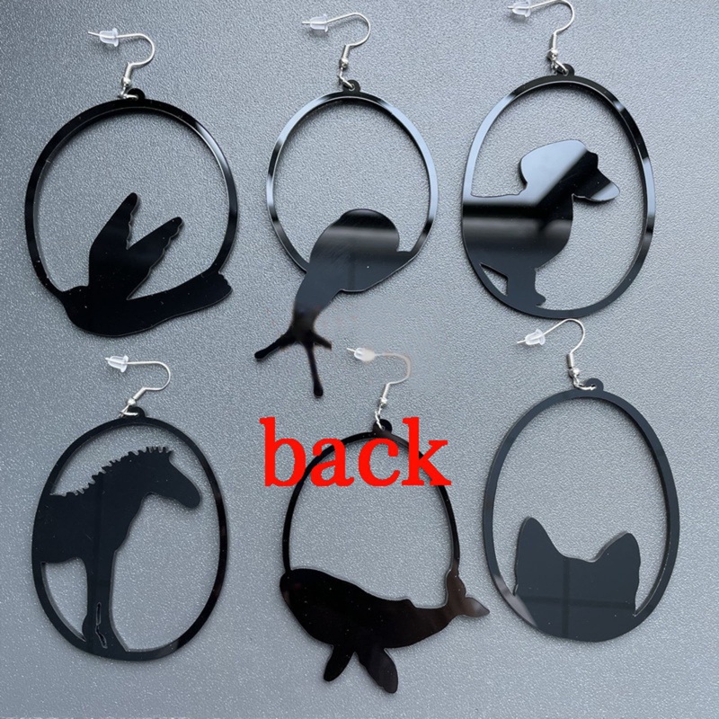 Bông Tai Hình Tròn Màu Đen Họa Tiết Ngựa Vằn Bằng Acrylic Thời Trang Sang Trọng Cho Nữ