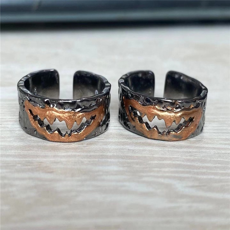 Nhẫn nam nữ tròn unisex Kuu Studio màu bạc thời trang đơn giản chất Titan đẹp không gỉ - Nhẫn Joker
