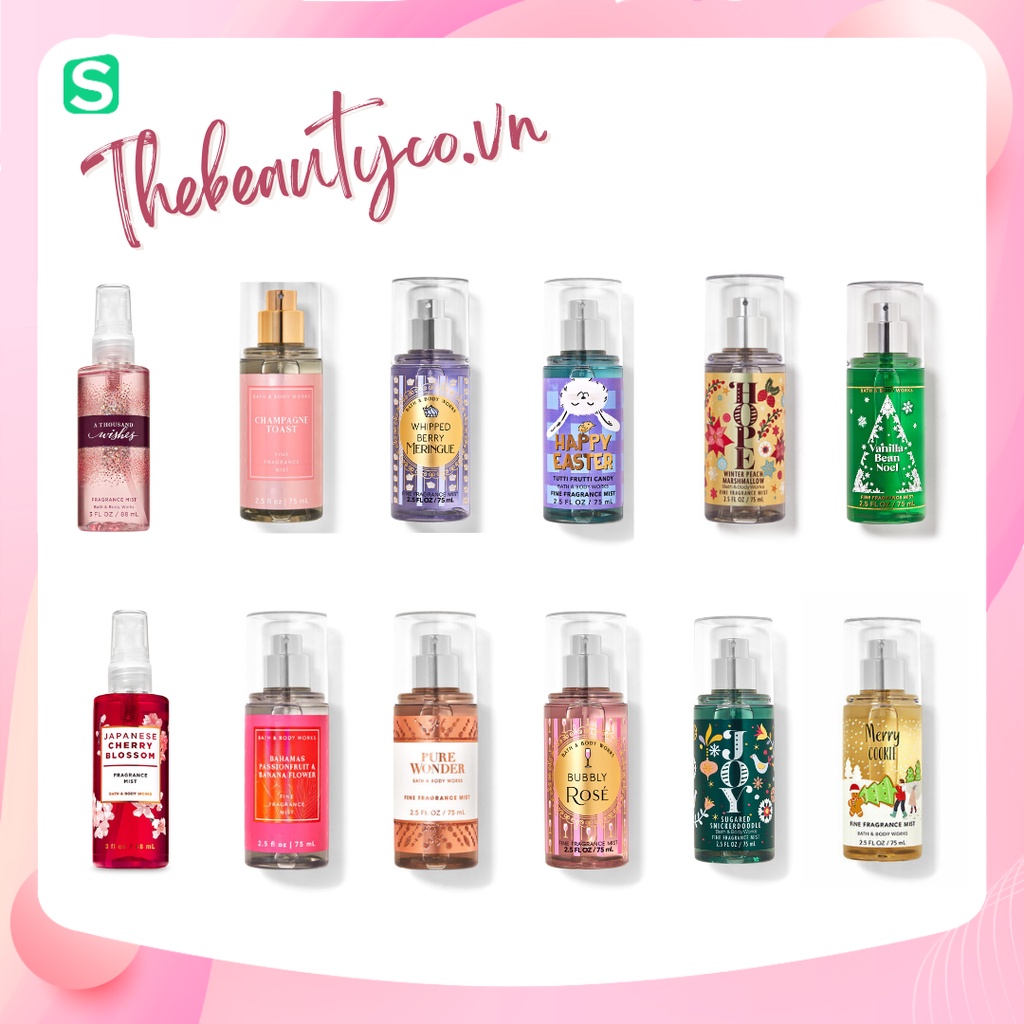 (Bill US) Xịt thơm Bath & Body Works Body Mist Mini Size 88ml