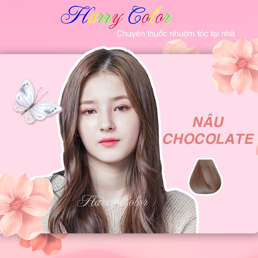 Thuốc nhuộm tóc  FREESHIP &gt;50K  Nhuộm tóc màu Nâu chocolate - nhuộm tóc tại nhà + tặng kèm oxy trợ nhuộm