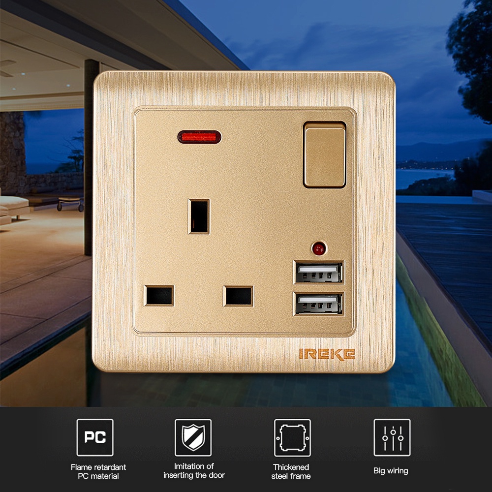 Ổ cắm âm tường EKEZ USB 12A UK tiện lợi