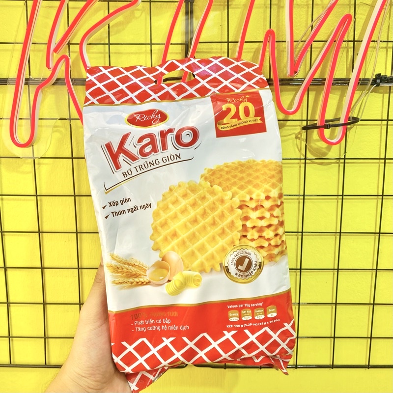 Bánh Karo Bơ Trứng Giòn 150g (15g x 10 gói)