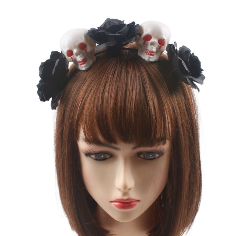 Flgo Băng Đô Đầu Lâu Hoa Hồng Phong Cách Gothic Làm Đạo Cụ Chụp Ảnh Halloween