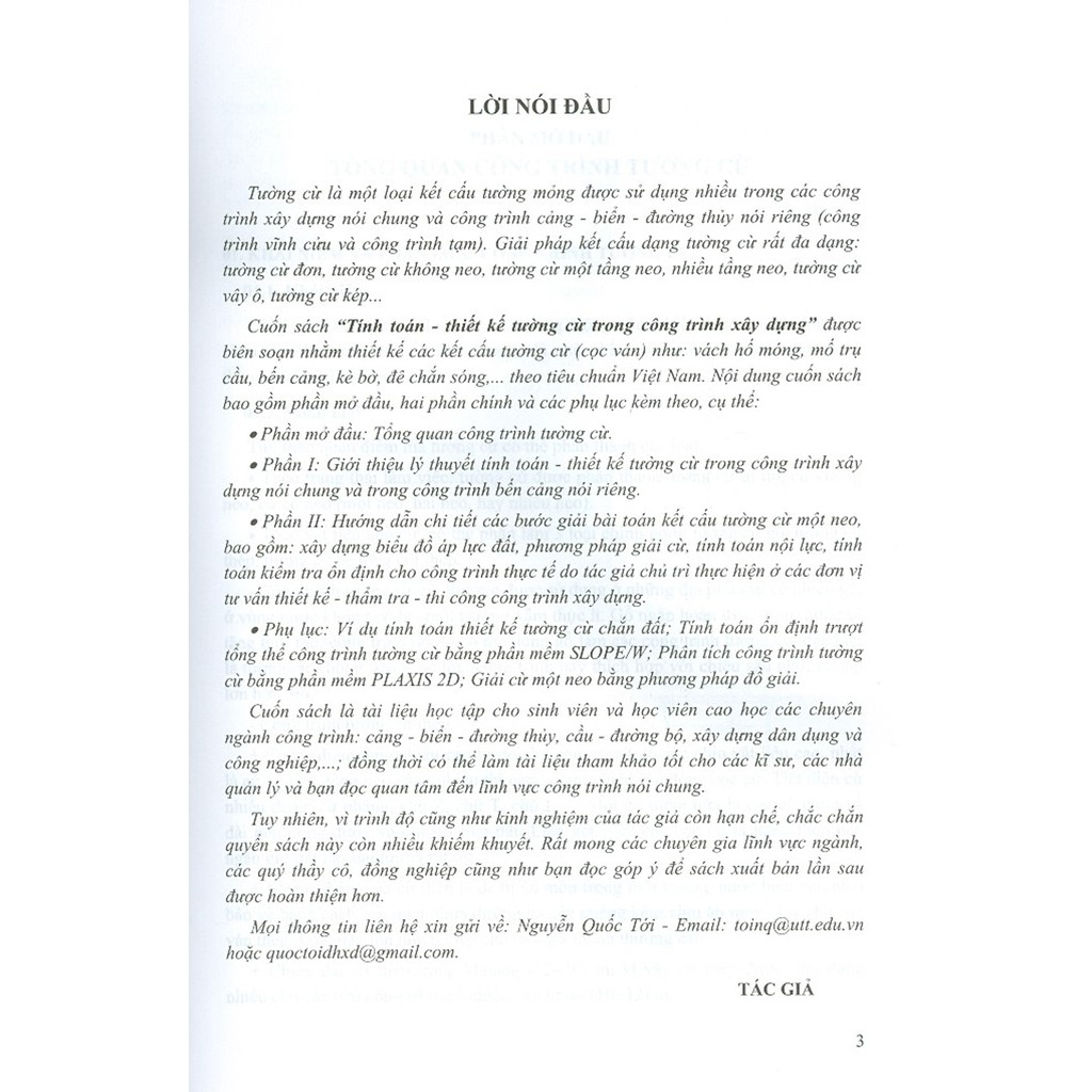 Sách - Tính Toán - Thiết Kế Tường Cừ Trong Xây Dựng Công Trình