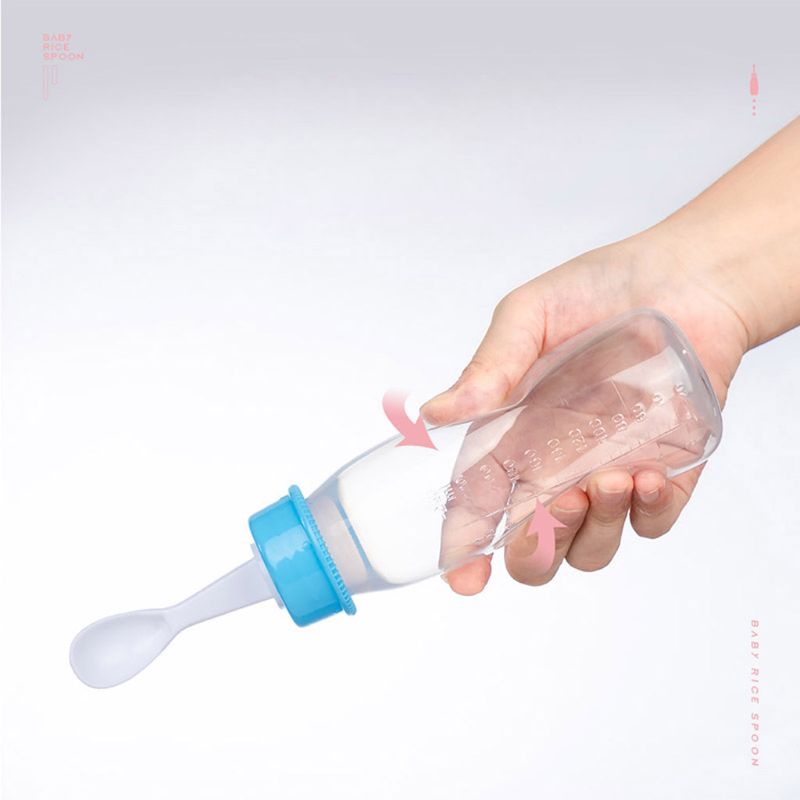 Bình Ăn Dặm Có Muỗng Chất Liệu Silicon Mềm Cho Bé