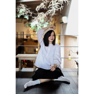 - Chubby Shirt áo tiểu thư kate trắng vintage