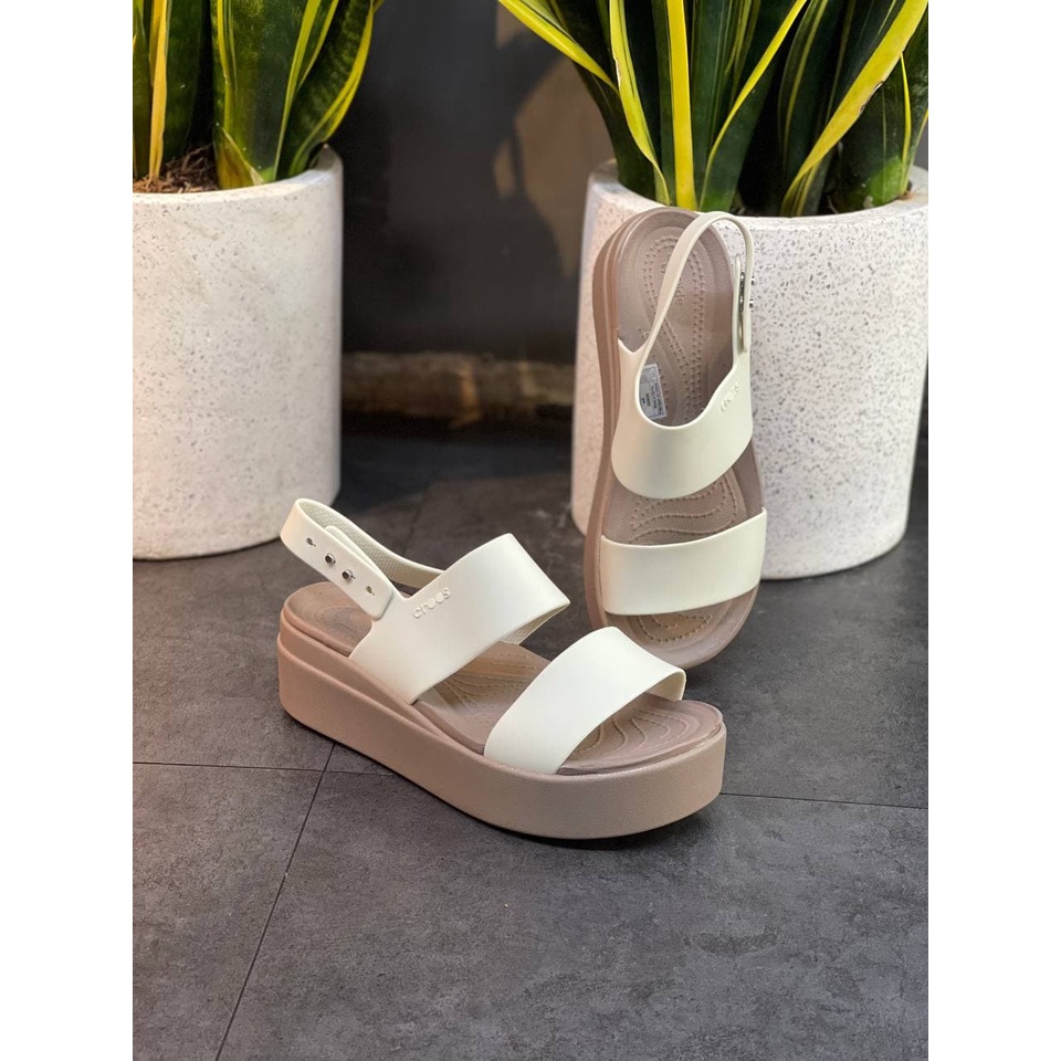 Giày Sandal Đế Bằng, Dép Cross Nữ Đế Cao 5cm Chính Hãng Có Quai Hậu