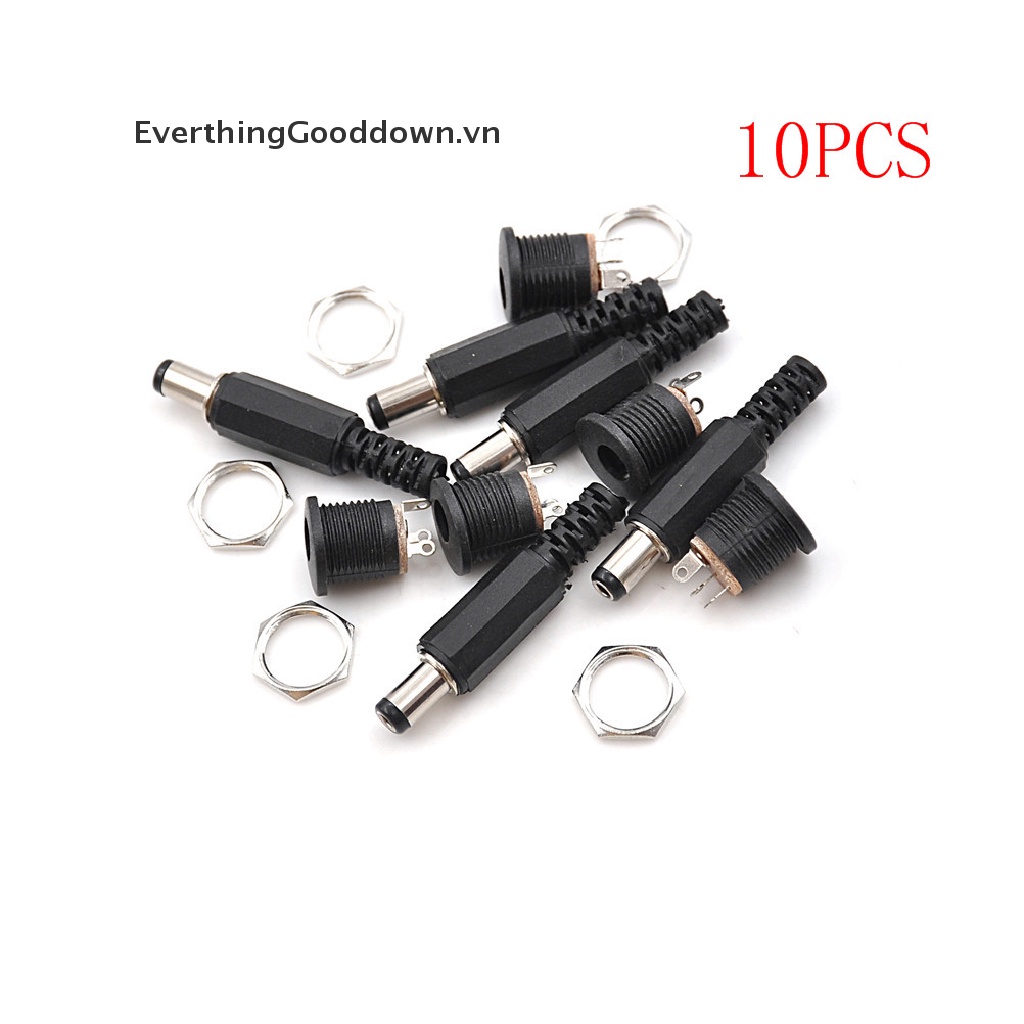 Set 10 Đầu Nối Ổ Cắm Cái + Phích Cắm Đực 5.5 * 2.5 mm DC022 Chuyên Dụng