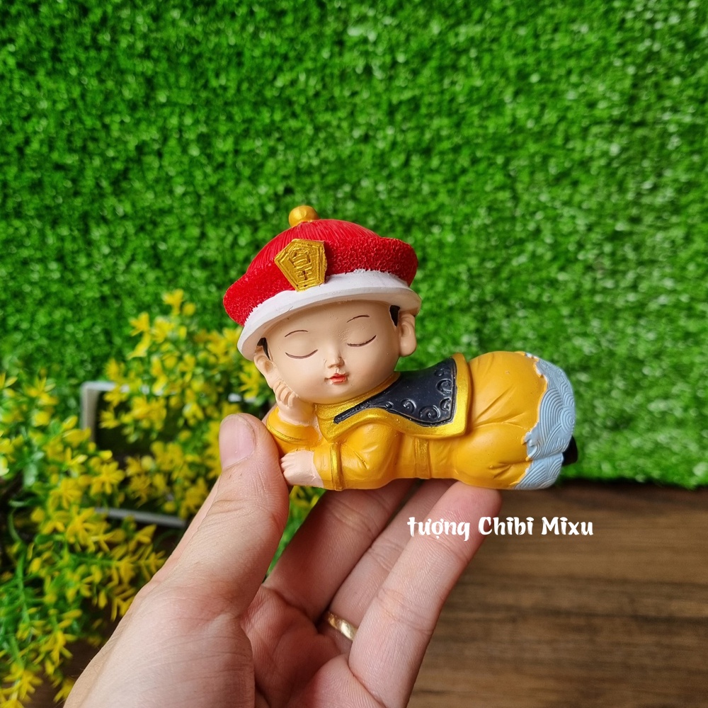 Bộ 02 tượng chibi Vua - Hậu nằm ngủ