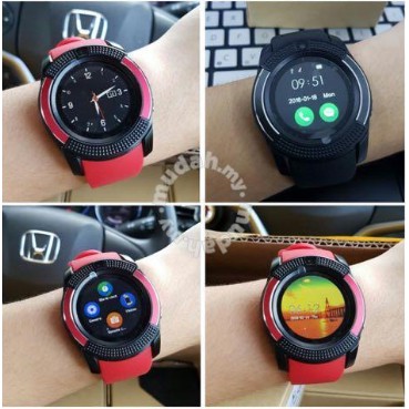 Đồng Hồ Thông Minh Smart Watch V8 Mặt Tròn Có Khe Gắn Sim, Thẻ Nhớ