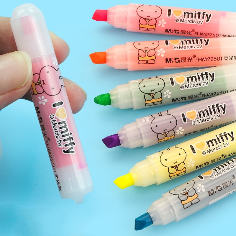 Bút dạ quang Mini 6 màu họa tiết động vật hoạt hình dễ thương