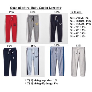 Quần nỉ bé trai Baby Gap xuất dư Onwed