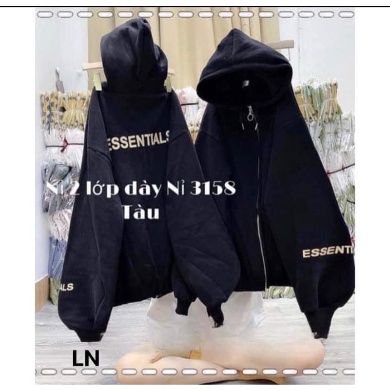 Áo khoác nỉ cotton ES in tay LN12