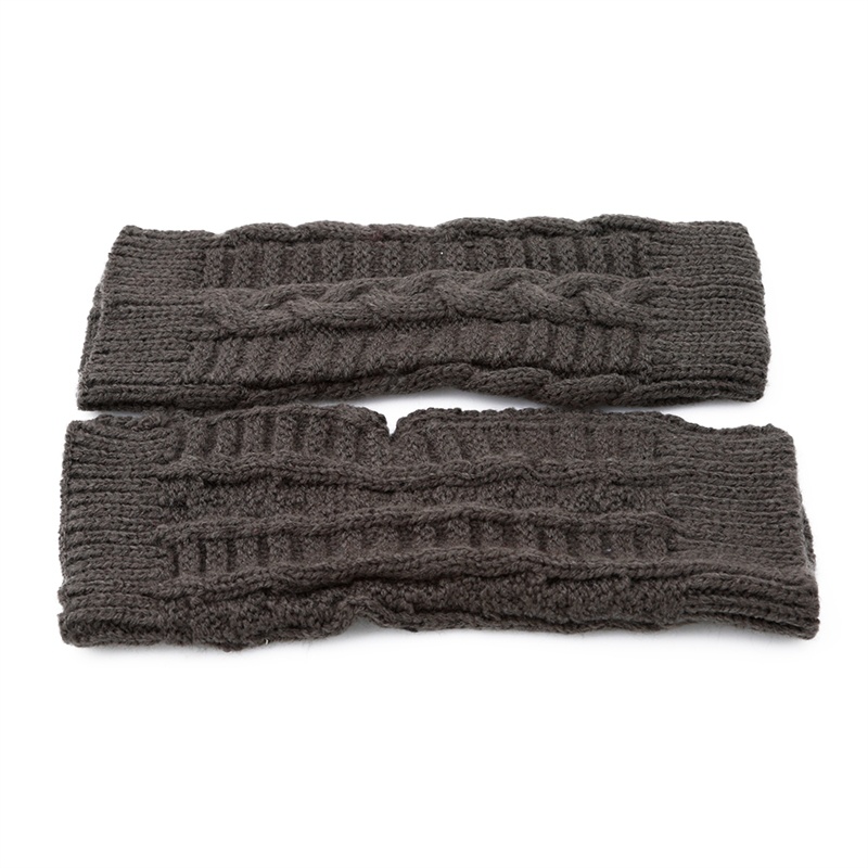 Popular 1 Pair Women Fashion Knitted Arm Fingerless Winter Gloves Soft Warm Mitten