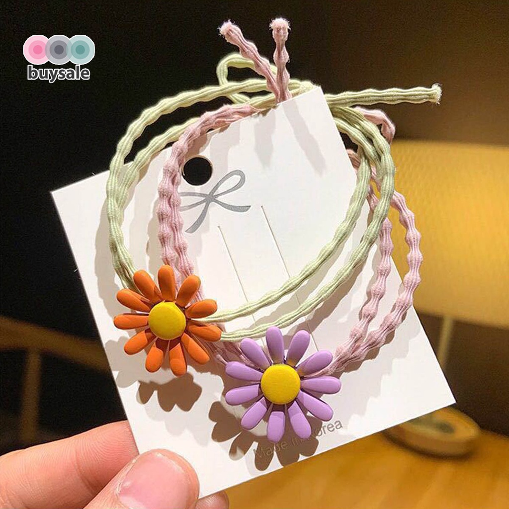 Dây thun cột tóc hình hoa cúc phong cách nữ tính Hàn Quốc siêu co giãn bánh bèo nhiều màu sắc - Buysales - BSPK259
