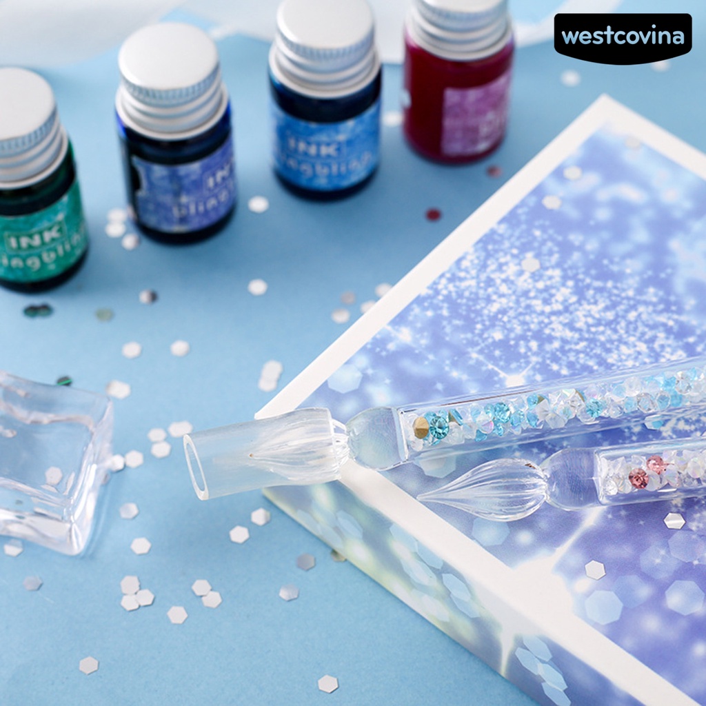 [Hot]✍Bút Ký Tên Bằng Kính Cỡ Nhỏ Họa Tiết Kim Cương Độc Đáo Trang Trí Nhà Cửa