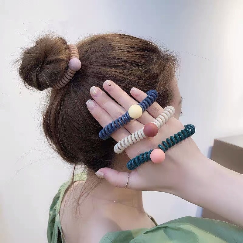 Thun buộc tóc kiểu xoắn ốc đơn giản phong cách Hàn Quốc dành cho nữ