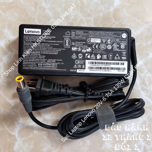 Sạc Laptop Lenovo 20V-6.75A 135W Chân Kim Lenovo Y50-70 Y40-70 T550p Y700 Y70 Y50 T530 T540P T440P W540